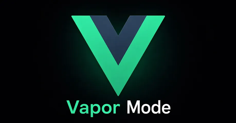 Abstract visualization of Vue Vapor Mode compiling away the virtual DOM